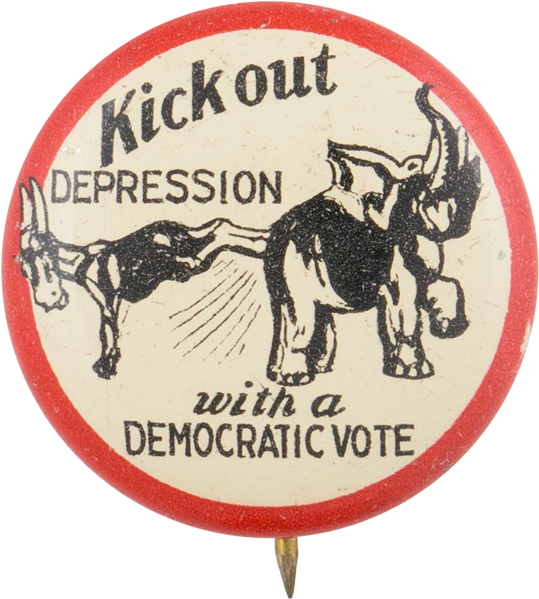 Kick Out Depression Democratic Red And Black Political - Vote Democrat Fridge Magnet Set 6 Magnets 1 4 Inches (1000x994), Png Download
