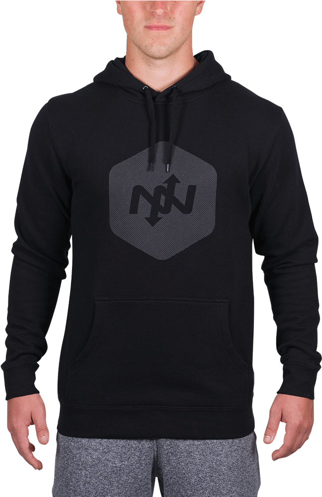 Hex Contact Pullover Hoodie Black/charcoal - Black Shirt Long Sleeve Men's (735x1000), Png Download