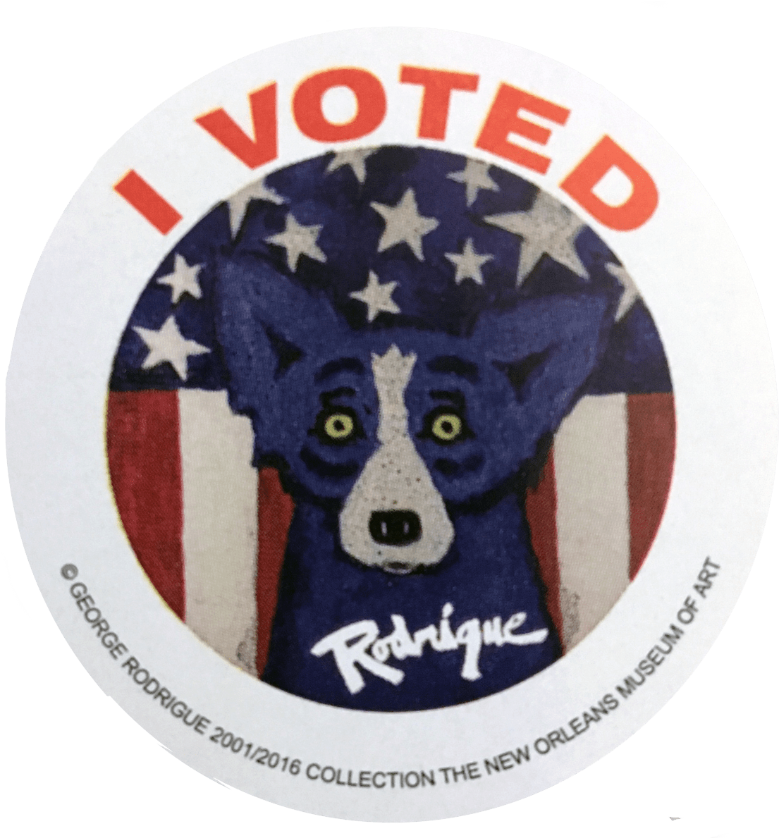 Blue Dog Sticker - Louisiana I Voted Sticker (1200x1190), Png Download