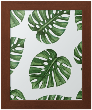 Watercolor Tropical Palm Leaves Seamless Pattern - Palm Leaves Ii 40-inch X 40-inch Wall Art Multi Xx-large (400x400), Png Download