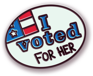 I Voted For Her Pin Animation - Personal Identification Number (600x356), Png Download