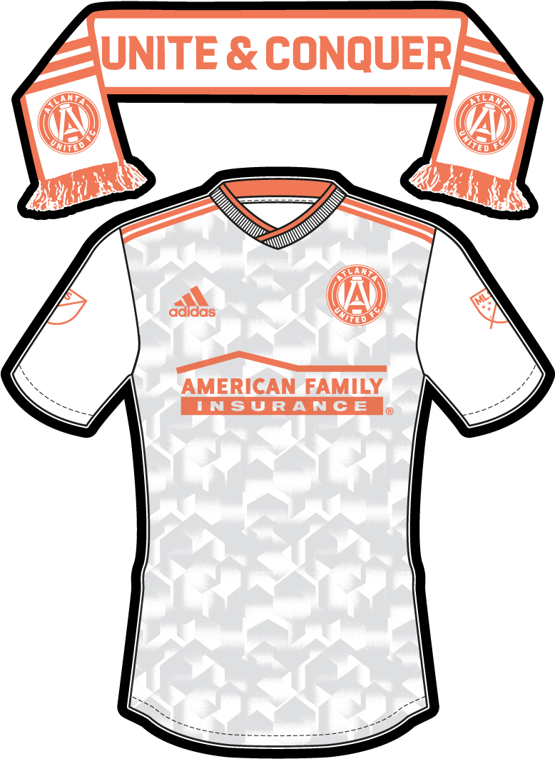 Mls Ga Atlanta United Uniform Scarf Sticker White Peach - Georgia (864x1296), Png Download