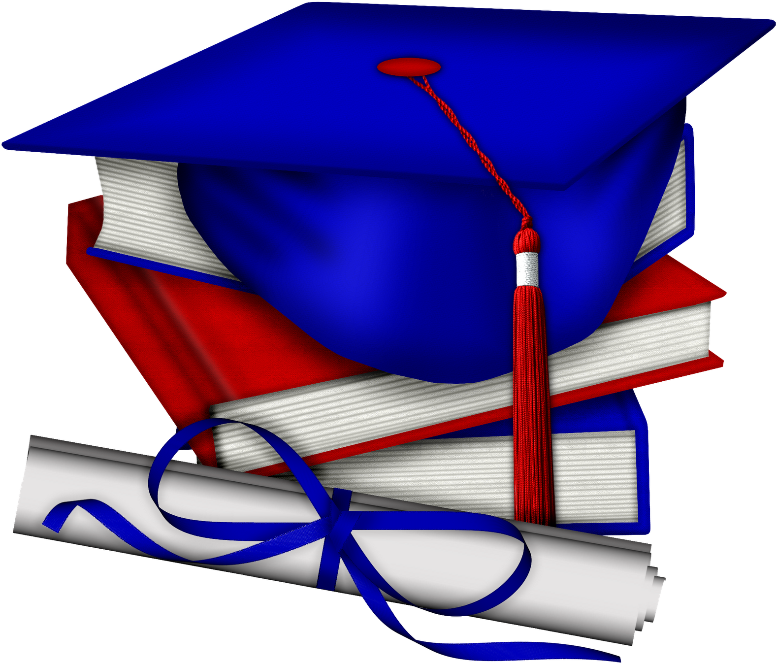 Preschool Graduation Clipart - Red And Blue Graduation Cap (1600x1376), Png Download