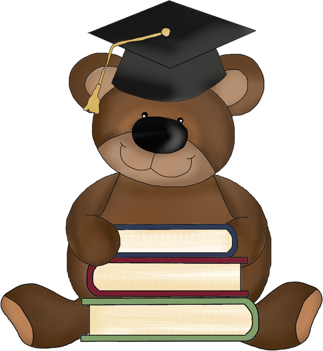 Graduate Teddy Bear Clip Art T Bears - Teddy Bear Graduation Clip Art (664x720), Png Download