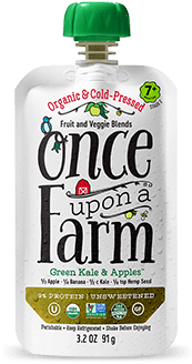 Green Kale & Apples Pouch - Once Upon A Farm Smoothies (335x360), Png Download