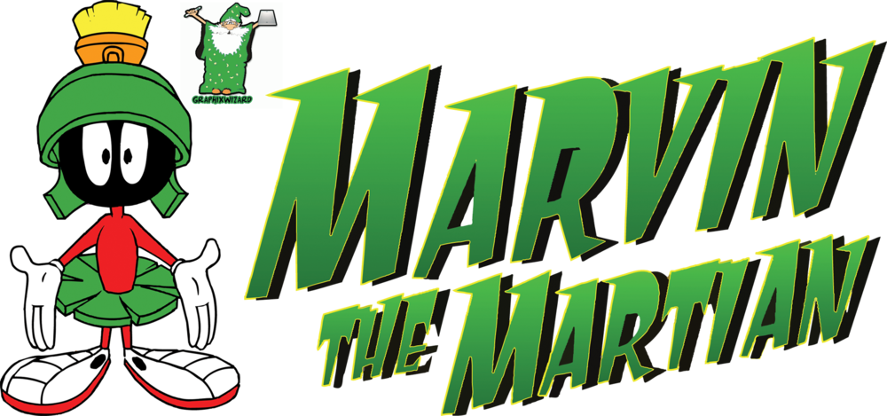 Marvin The Martian And Logo - Marvin The Martian Logo Png (1000x469), Png Download