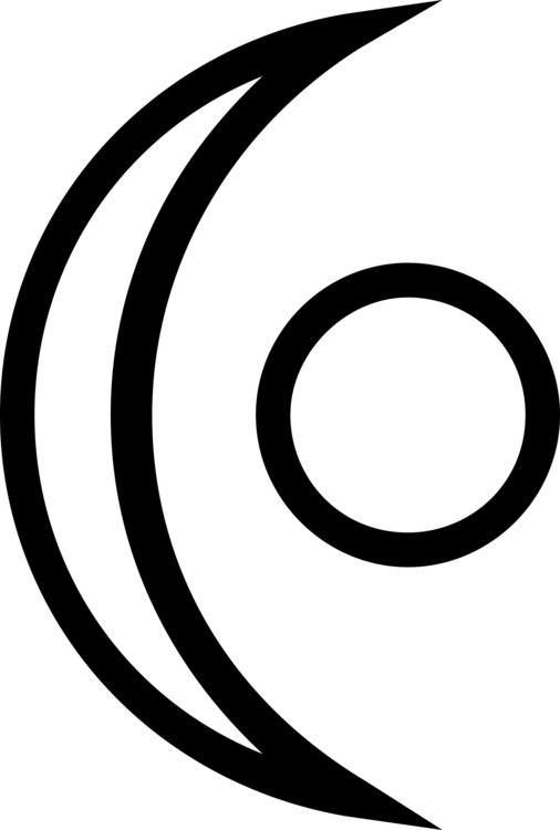 Symbol Crescent Circle Drawing - Moon And Circle Symbol (506x750), Png Download