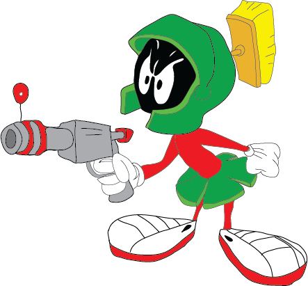 Marvin The Martian) - Marvin El Marciano Con Pistola (443x411), Png Download