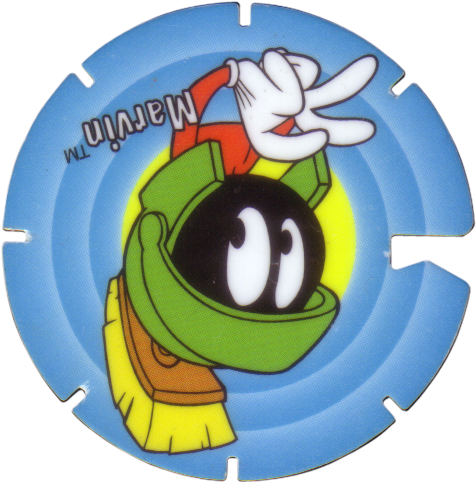 Tazos > Series 1 > 101 140 Looney Tunes Techno 107 - Marvin The Martian Eight Ball (500x500), Png Download