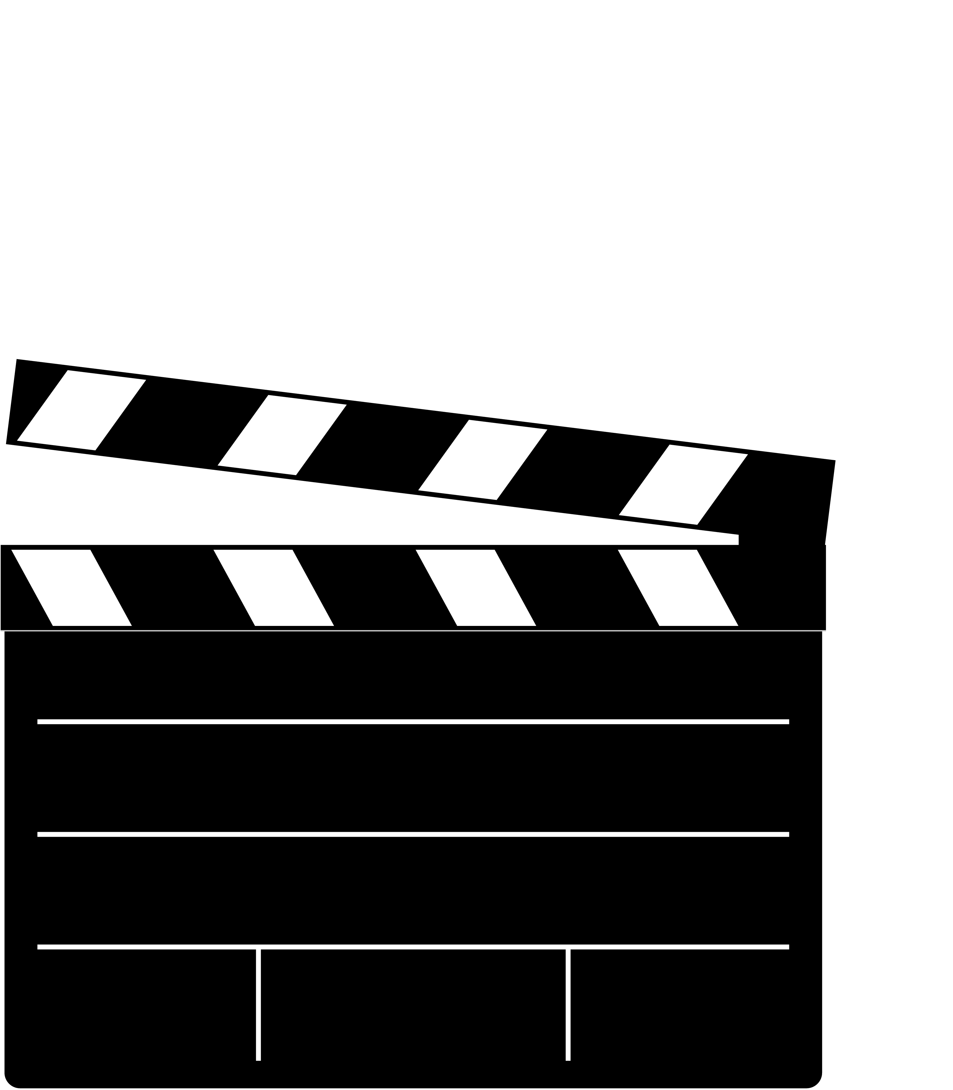 Movie Clapper Clip Art - Clapperboard (3115x3563), Png Download