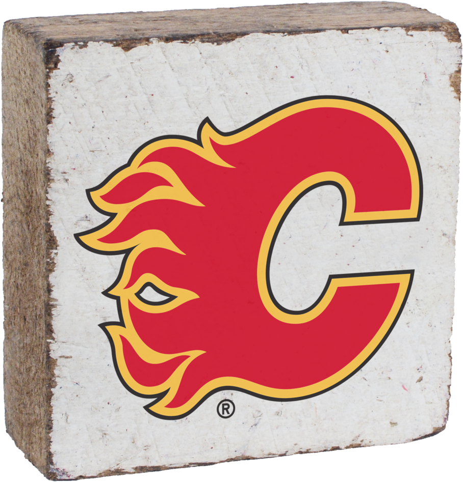 Calgary Flames Rustic Block - Hockey Calgary Flames (1024x1024), Png Download