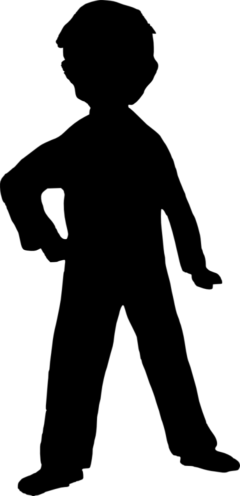 Free Png Boy Silhouette Png Images Transparent - Silhouette Of A Boy Transparent (480x989), Png Download