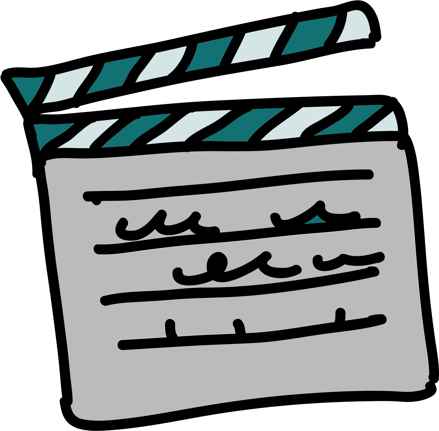Clap De Film Icon - 黑白 电影 打 板 器 矢量 (1600x1600), Png Download
