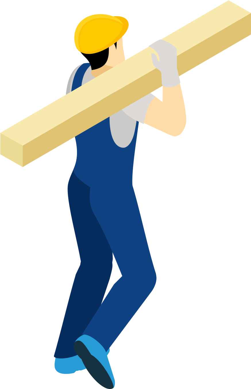 Vector Construction Workers Back - Construction Workers Png Illustration (939x1600), Png Download