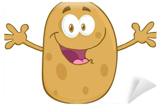Potato Cartoon Mascot Character With Welcoming Open - Potato Cartoon (400x400), Png Download