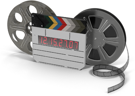 Movie Reels With Clapper - Film (450x600), Png Download
