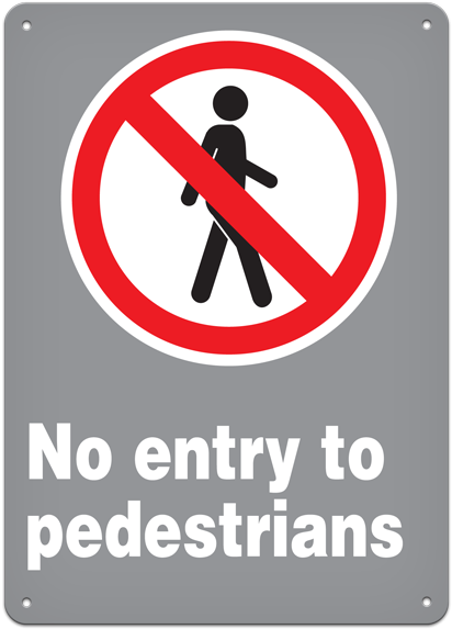 No Entry To Pedestrians - University Centre Of Leste Minas Gerais (449x600), Png Download