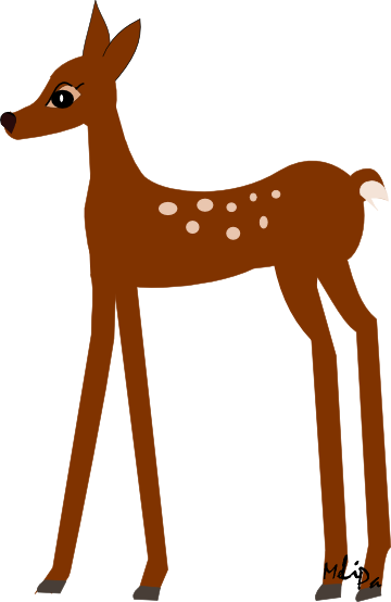 Baby Deer Clipart Free Images - Deer Transparent Background Clipart (360x554), Png Download