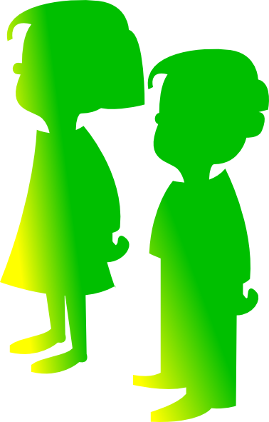 How To Set Use Figures Boy Girl Facing The Sun Clipart (378x591), Png Download