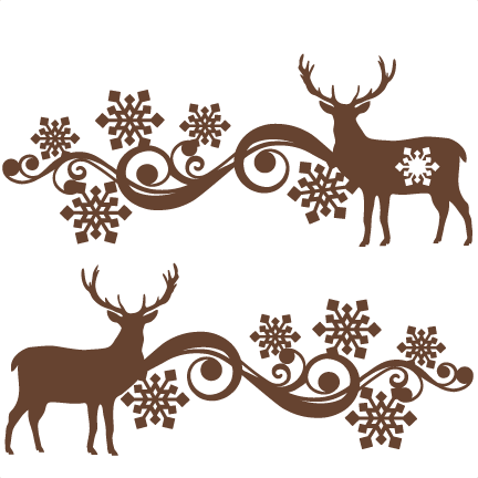 Reindeer Snowflake Flourish Set Svg Scrapbook Cut File - Reindeer Snowflake (432x432), Png Download