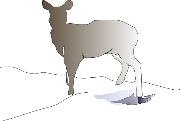 How To Set Use Deer Silhouette On Hill Svg Vector (600x405), Png Download