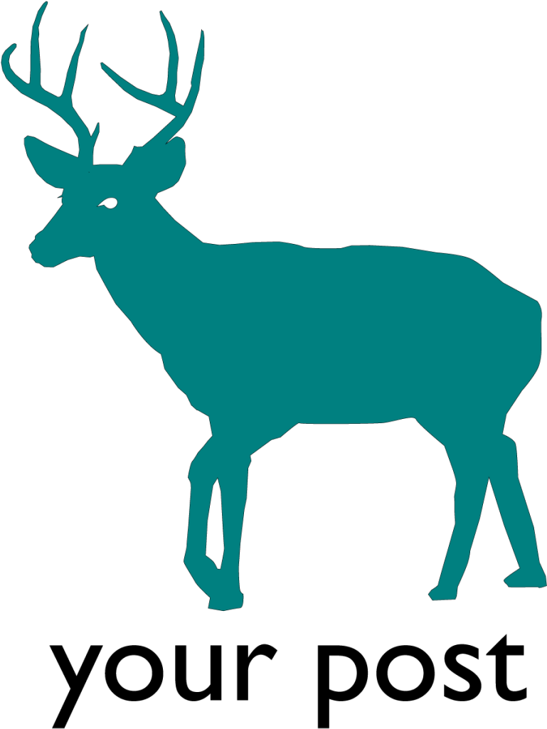 Free Download Deer Silhouette Head Down Clipart Reindeer - Custom Brown Buck Silhouette Shower Curtain (768x1032), Png Download