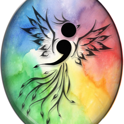 Black Oval With Semicolon - Phoenix (400x400), Png Download