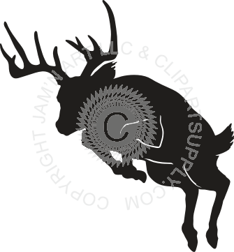 White Deer Silhouette Png Buck Deer Jumping Silhouette - Buck Jumping Silhouette (335x361), Png Download