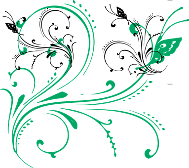 Pattern Wallpaper Background Decoration Fl - Butterfly Flower Design (383x340), Png Download
