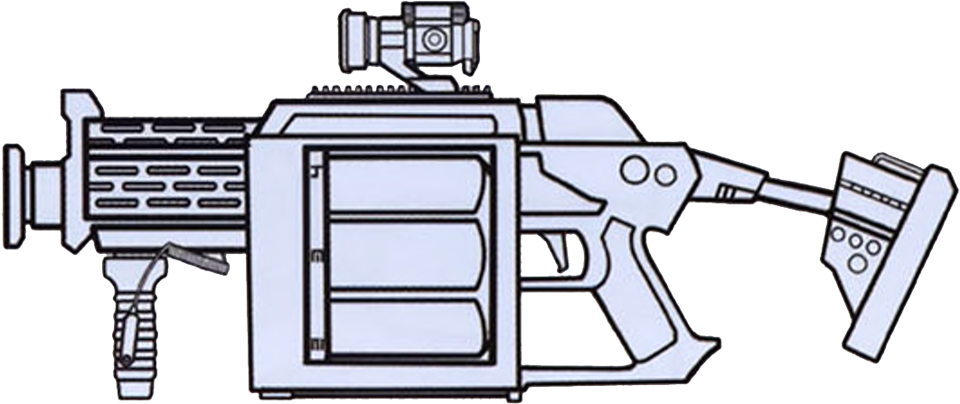 Grenade Launcher Line Art (1110x500), Png Download