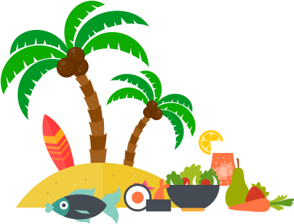 Hawaiian - Palm Tree Hawaii Png (690x314), Png Download