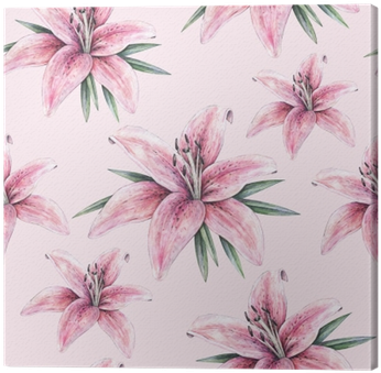 Pink Lily Flowers Isolated On Pink Background - New Handwork Sketch Design (400x400), Png Download