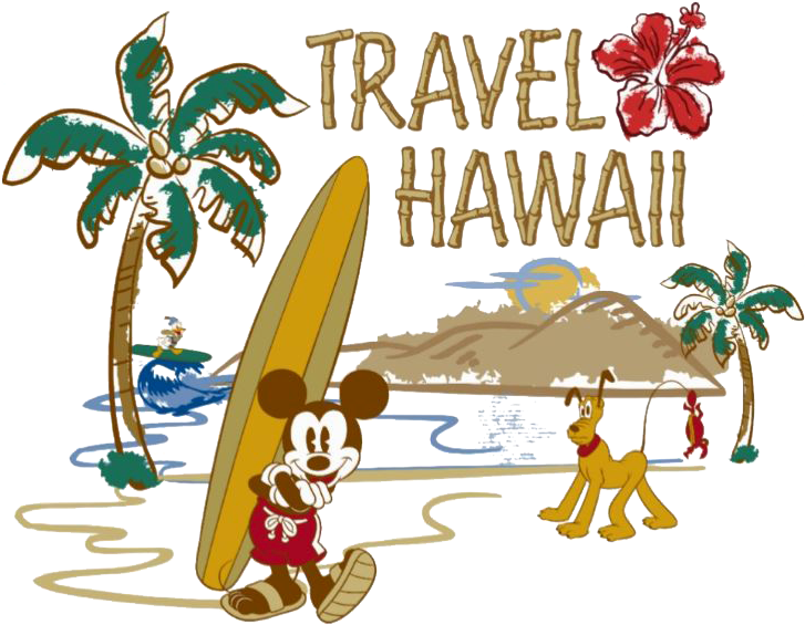Hawaii Clipart Mickey - Hawaiian Mickey Mouse Png (750x582), Png Download