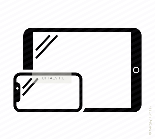 Vector Icon Of Horizontal Smartphone And Tablet Computer - Телефон Планшет Вектор (620x553), Png Download