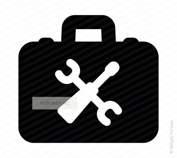 Vector Icon Of Screwdriver And Wrench Against Box - Tool Box Vector Png (620x553), Png Download