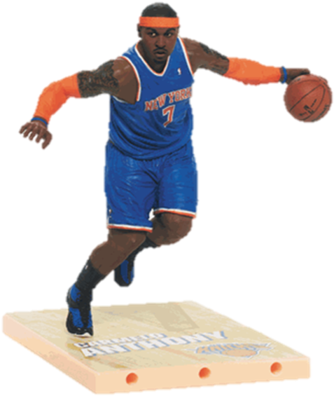 Carmelo Anthony Blue - Mcfarlane Toys Nba Series 23 Carmelo Anthony Action (542x813), Png Download