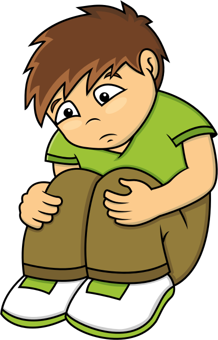 Sadness Clipart Sad Face - Sad Boy Clipart (436x679), Png Download