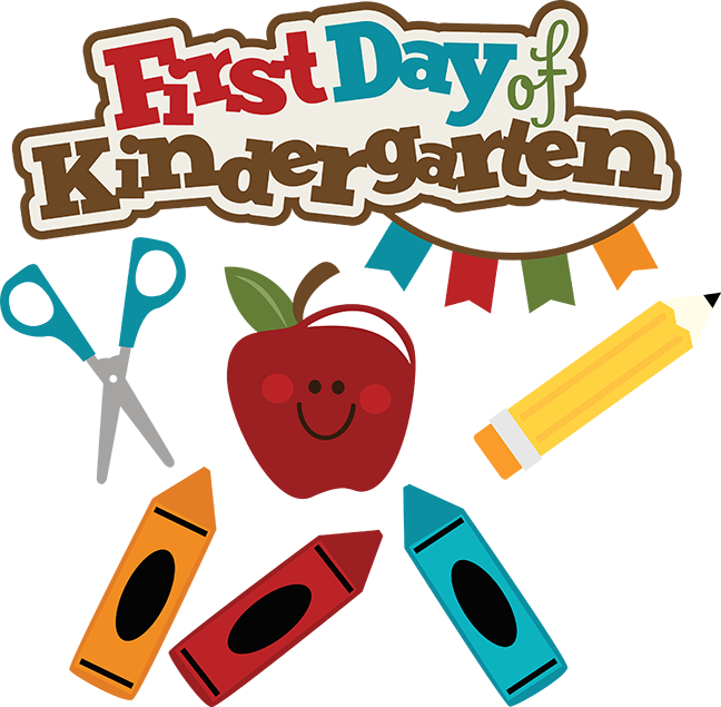 First Day Of Kindergarten Svg School Svg Files Crayon - اول يوم في الروضة (648x635), Png Download