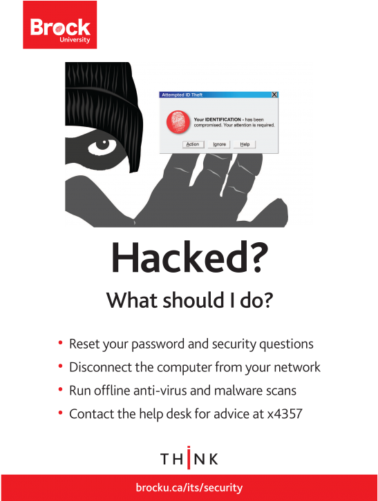 If Your Brock Account Has Been Hacked, Notify The Help - Brock University (560x725), Png Download