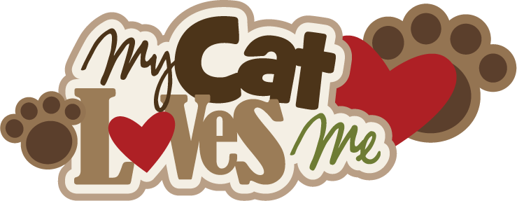 My Cat Loves Me Svg Scrapbook Title Cat Svg Files Cat - Love My Cat Png (739x287), Png Download