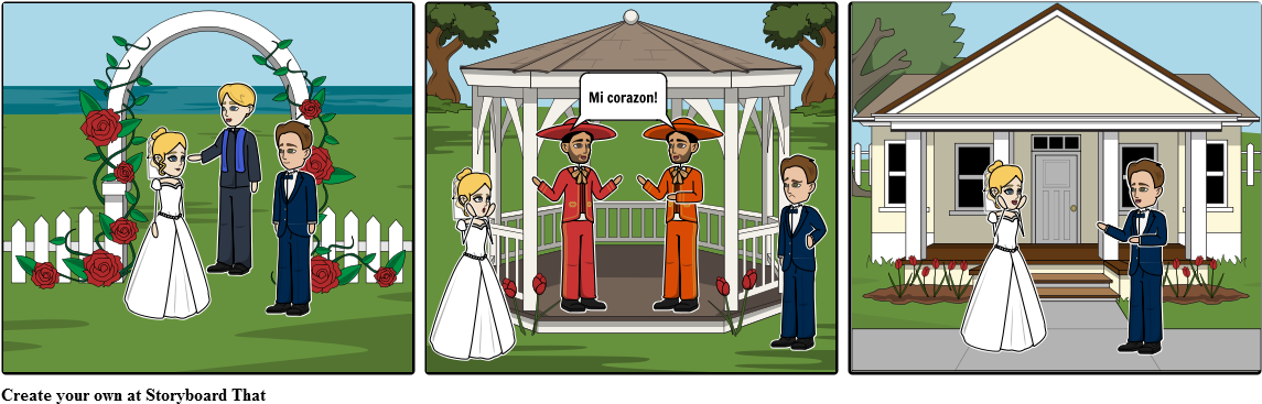 Mariachi Wedding - Cartoon (1164x385), Png Download