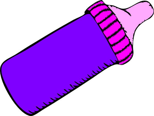 Svg Black And White Download Bottle Purple Clip Art - Purple Baby Bottle Clipart (600x450), Png Download