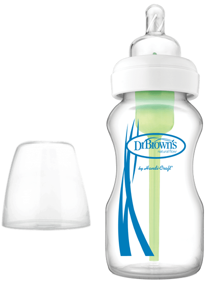 The Nipple Venting Creates A Paced Flow, And Provides - Dr Brown's 270ml Options Glass Baby Bottle Wide Neck (600x600), Png Download