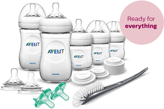 Baby Bottle Feeding Sets - Avent Philips Newborn Starter Bottle Gift Set Multi (700x385), Png Download