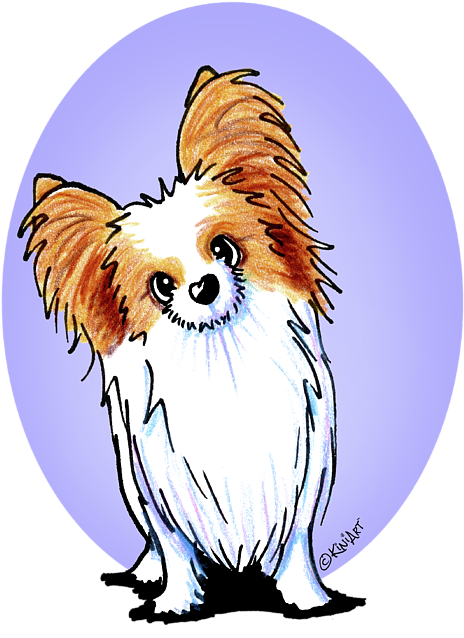 Kiniart Beach Towel For Sale By Kim - Red Sable Papillon Sticker (oval) (525x700), Png Download