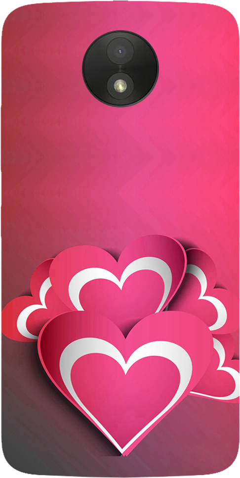Pink White Hearts Printed Case Cover For Motorola C - Heart (1000x1000), Png Download