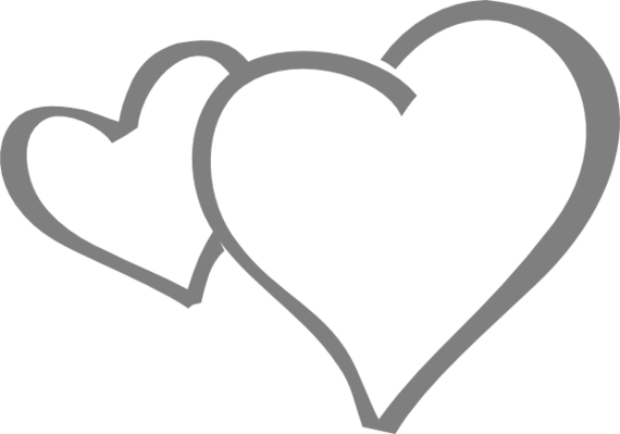 Heart Black And White Heart Clipart Black And White - Heart Clipart Grey (570x399), Png Download