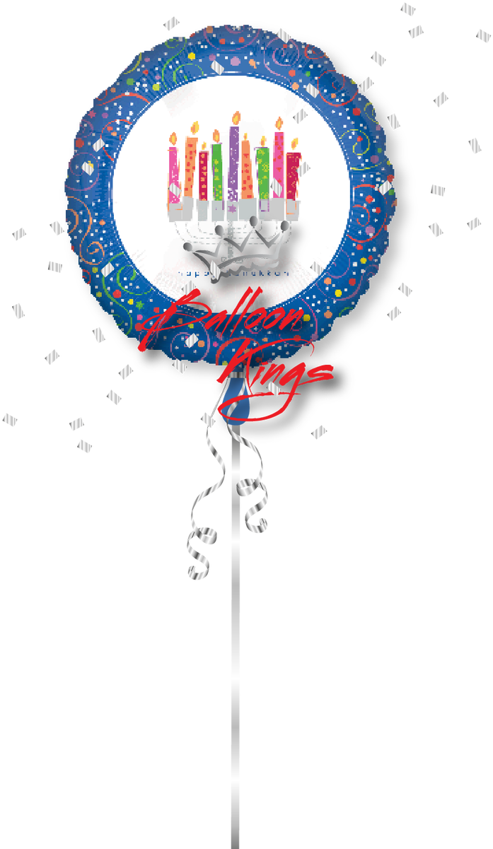 Happy Hanukkah Menorah - 18" Playful Menorah Balloon - Mylar Balloons Foil (1068x1280), Png Download