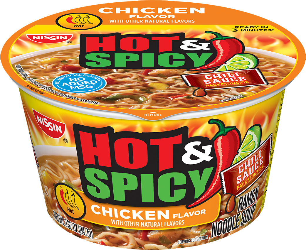 Hot And Spicy Chicken - Hot And Spicy Shrimp Noodles (1230x853), Png Download