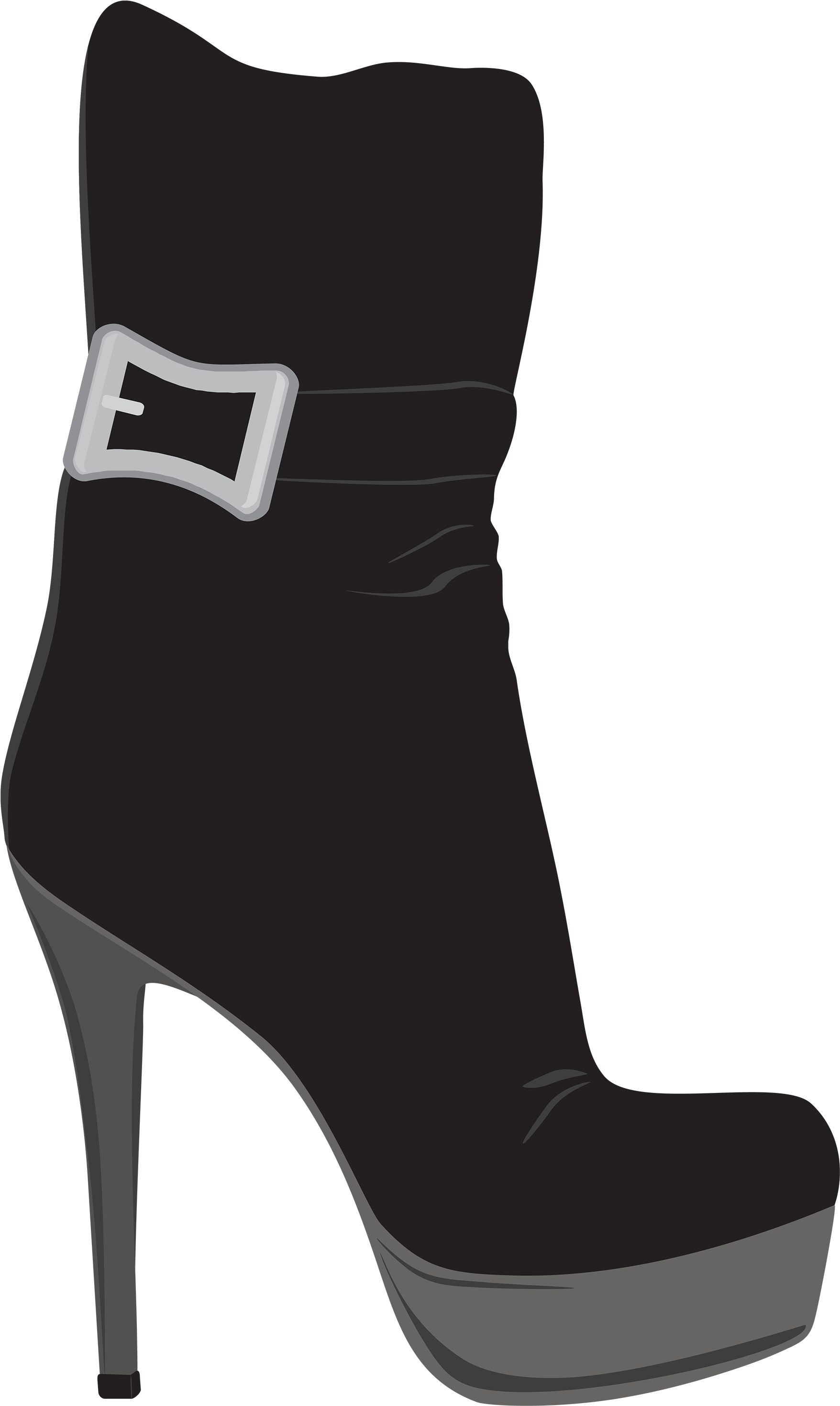 Black Female Boots Png Clipart - Boots For Women Clip Art (1793x3000), Png Download